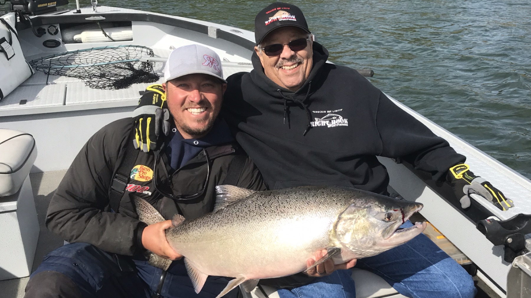 Capt. Jay Lopes with a King Salmon aboard the Right Hook